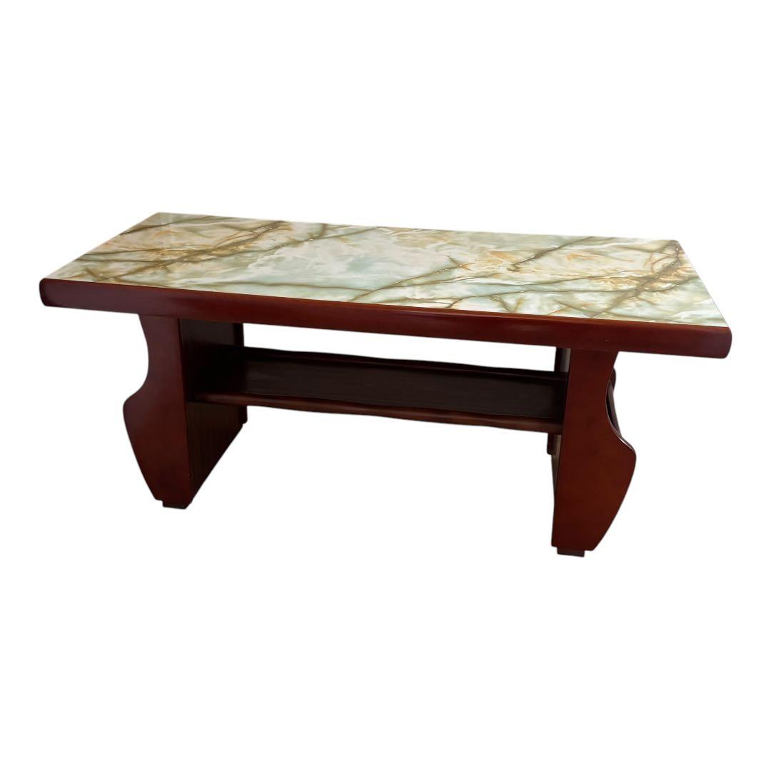 昭和レトロ 大理石柄 木製センターテーブル 応接間 アンティーク古家具