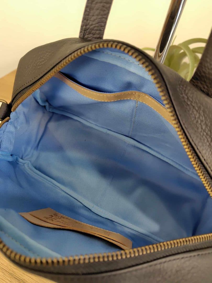 ミナペルホネン/tambourineタンバリンネイビー×LB/ラウンドボストン