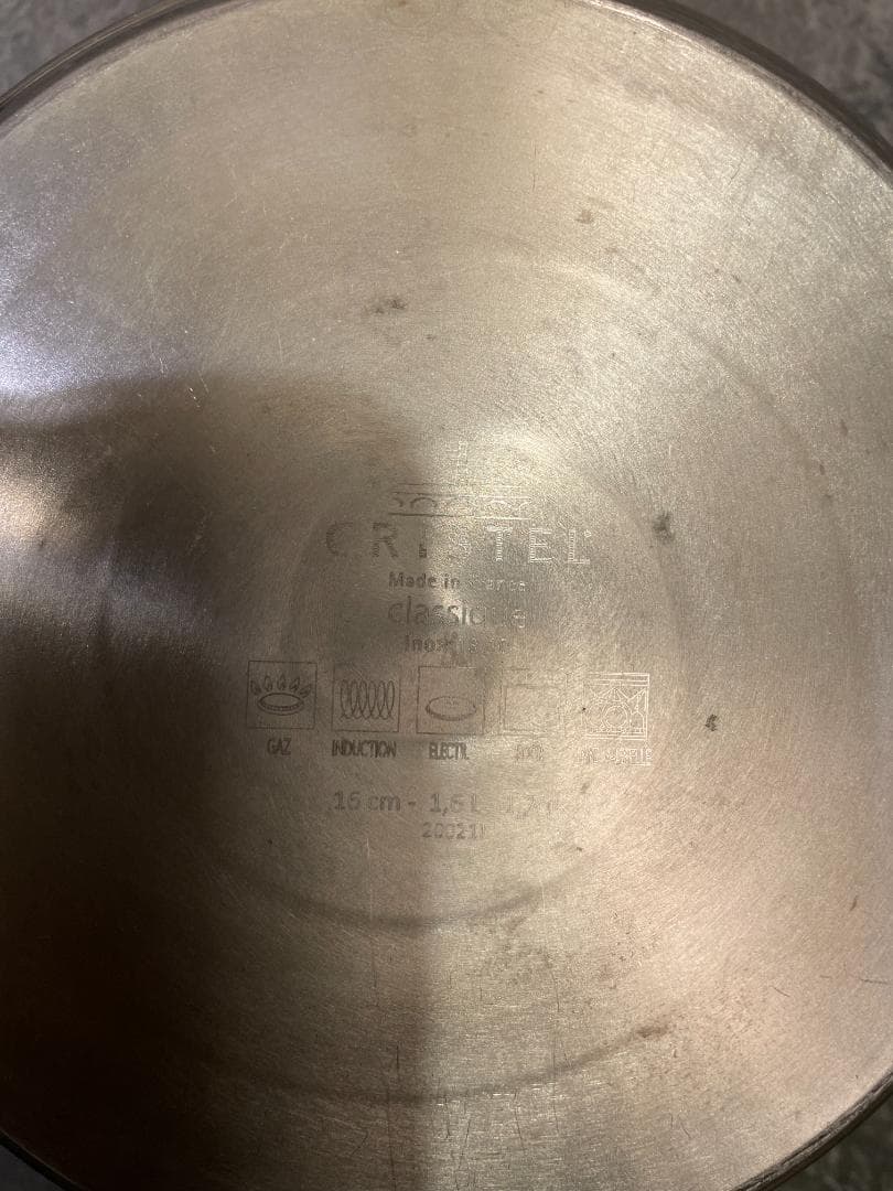 CRISTELクリステル両手鍋3点セット(16,18,20cm)ステンレス製