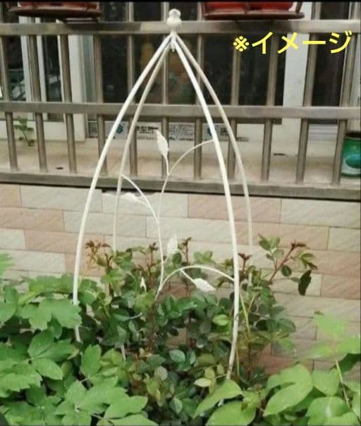 2個セット　白　ミニオベリスク トレリス 鳥 ガーデニング　支柱 バラ つる花