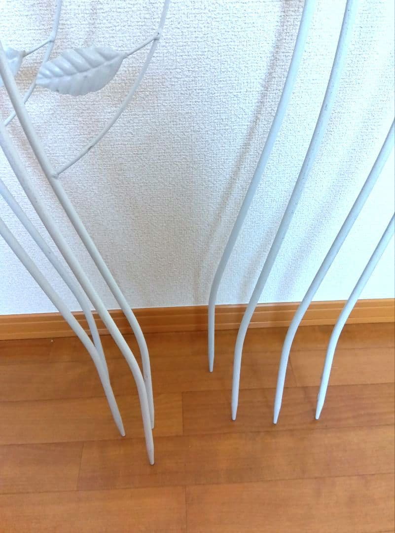 2個セット　白　ミニオベリスク トレリス 鳥 ガーデニング　支柱 バラ つる花