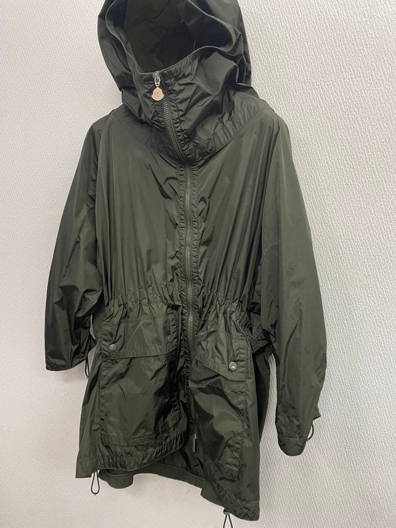 モンクレール　トレンチコート　レインコート　フリル　カーキ　モッズコート　0