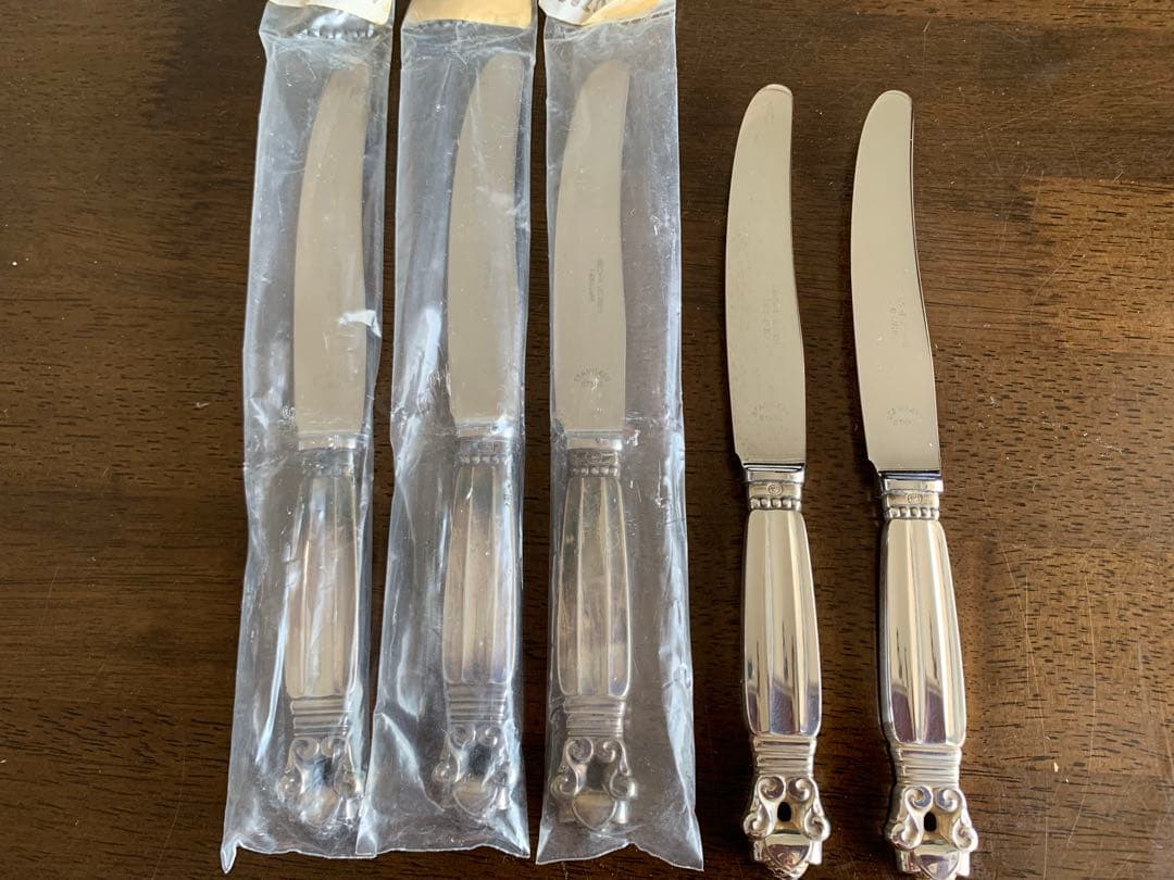 ジョージジェンセン　エコーンACORN 廃盤デザートナイフ　スターリングシルバー