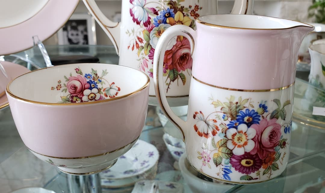 追加画像 希少 ハマースレイ ハワードスプレイ ピンク 朝食セット アンティーク