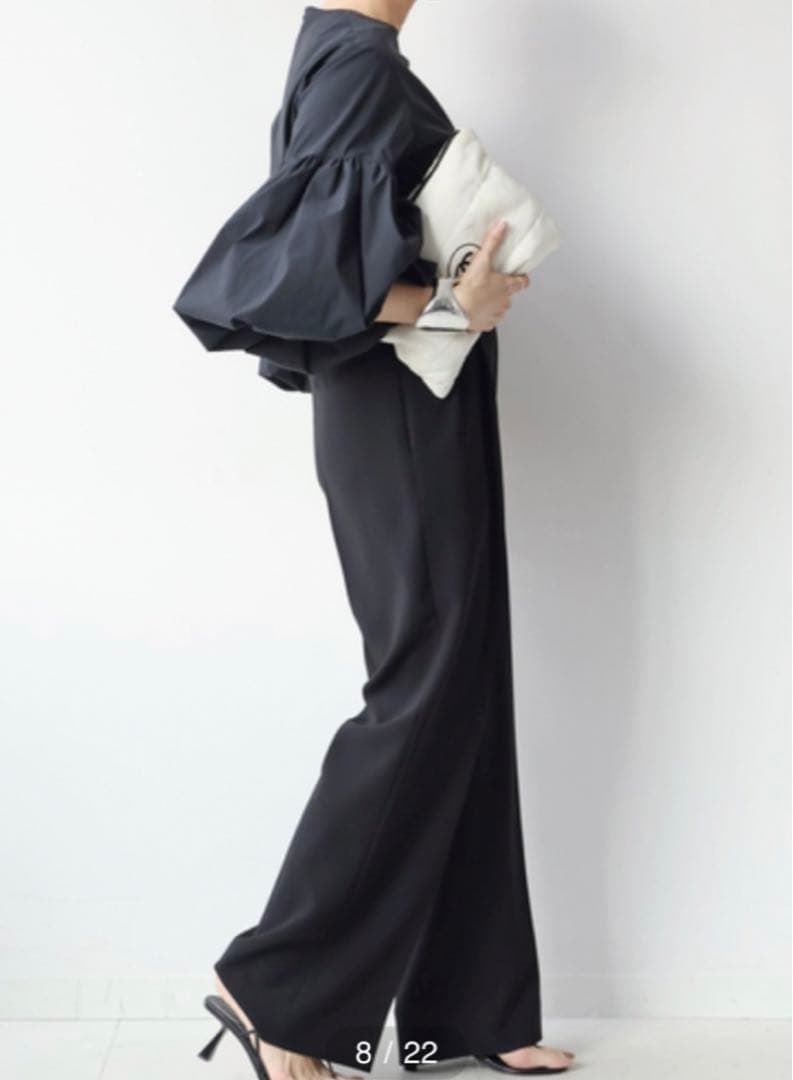 CELERI 2025SS パフスリーブシャツ　黒　ドゥーズィエムクラス