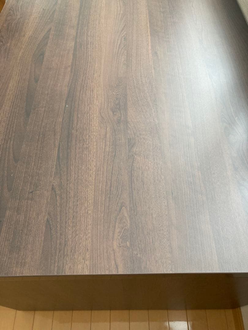 塚*本様 役員用平机、ダークブラウン色、独立キャスター引き出し付き(組立て要,バ