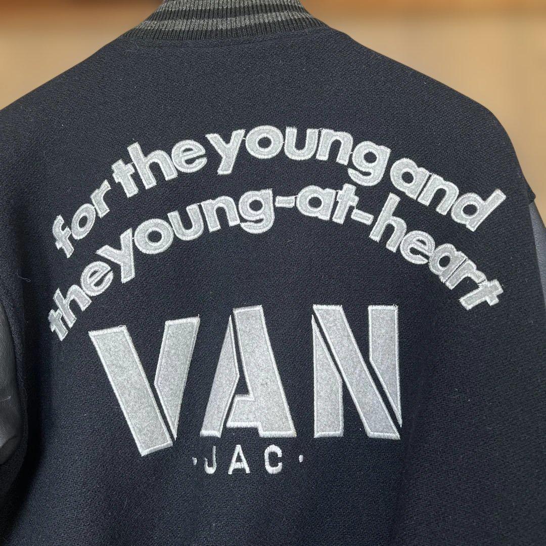 VAN JAC スタジアムジャンパー　袖皮 ブラック　 Lサイズ　美品