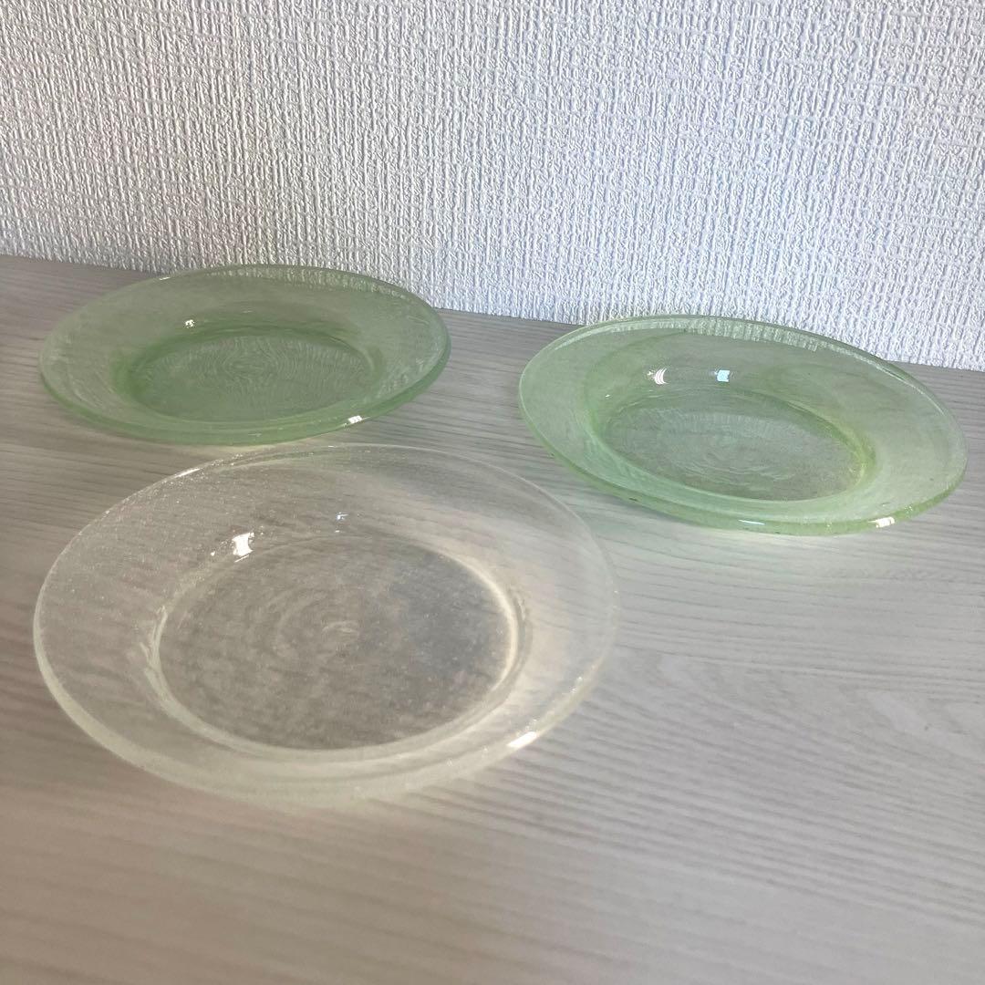 k*o様 【倉敷ガラス】小谷眞三 泡平皿 3枚セット