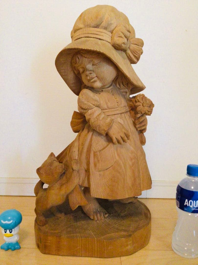 超特大逸品・非売品1点物・木彫り人形・ANRI・アンリ工房『サラ・ケイ』57cm