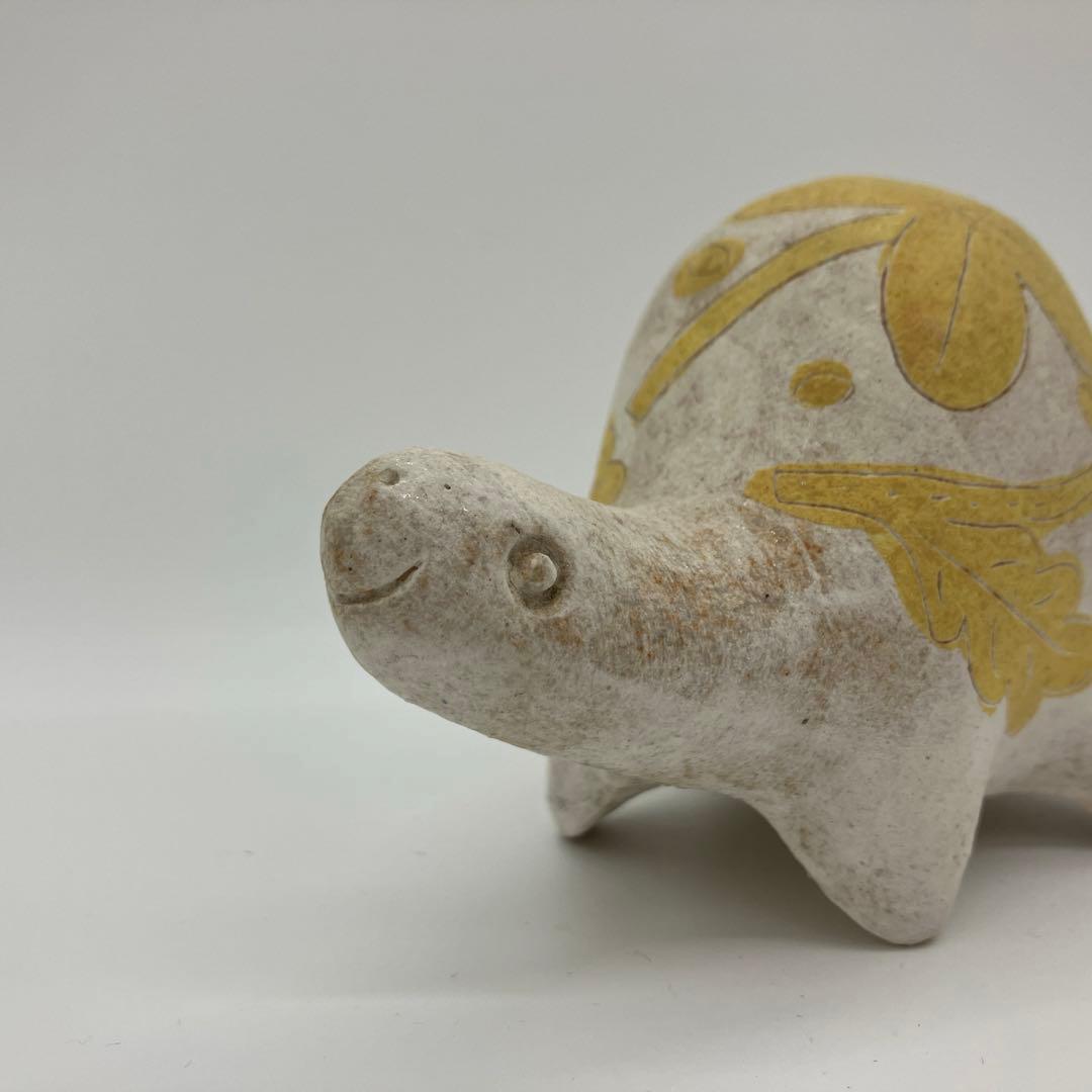 鹿児島睦　亀　置物　イエロー