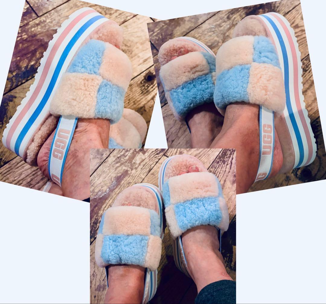 超激レア・超入手困難✨②美品✨24.5～25素足✨UGG✨ディスコ チェッカー