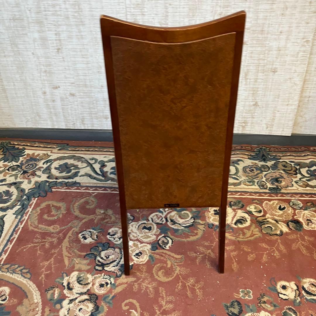 ②北欧レトロ マルニ木工 木製椅子 鋲打ちダイニングチェア ロビーチェア 古家具