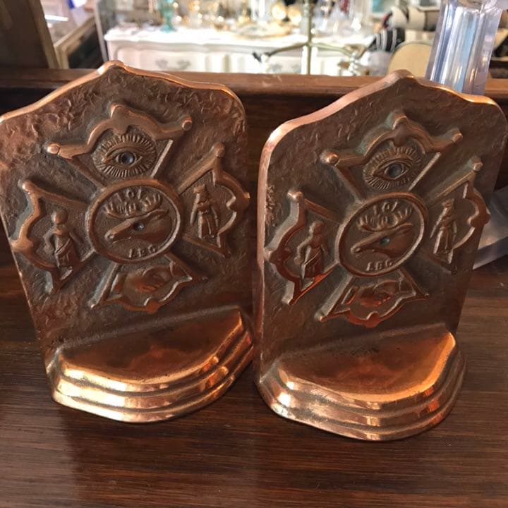 激レア！40’s〜50’s 銅製フリーメイソン 秘密結社ブックエンドアメリカ
