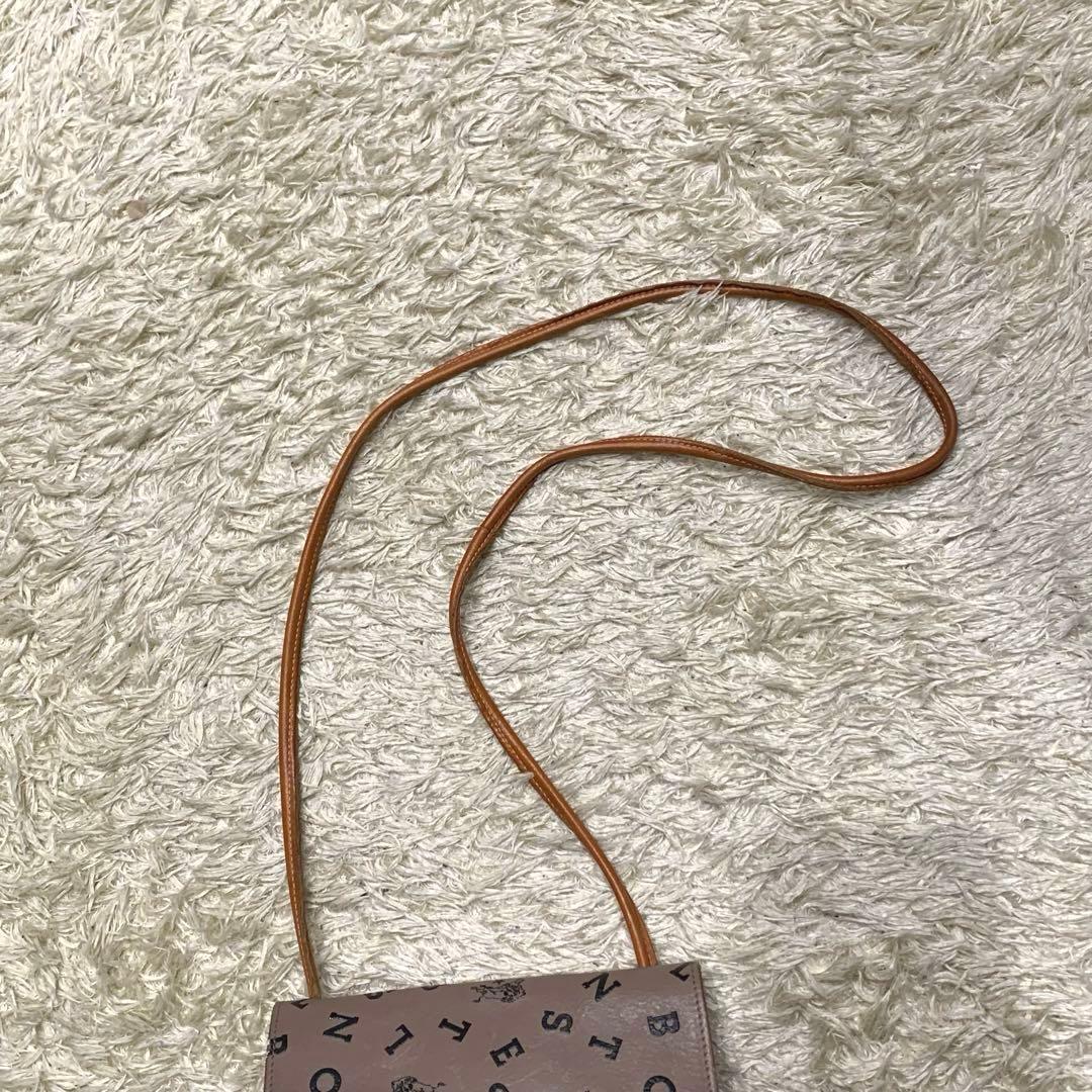 美品✨イルビゾンテ ショルダーバック 日本限定 ロゴ総柄 レザー グレージュ