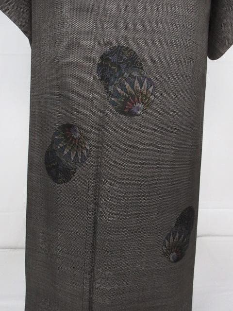 未着用に近い！純泥染＊７マルキ＊本場奄美大島紬＊着物＊横幅大＊１５２ｃｍ＊裄６６