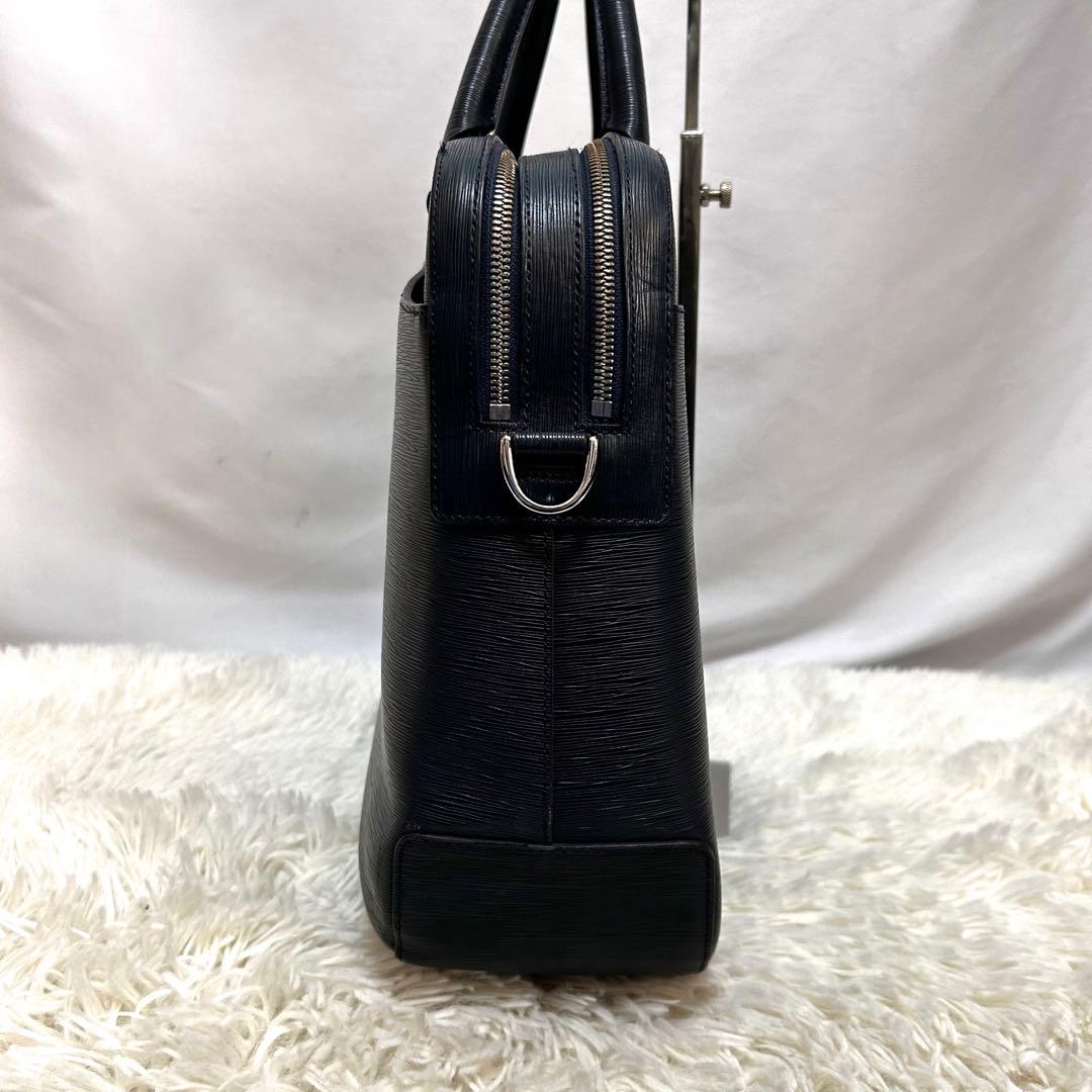 pelle morbida キャピターノ　ブリーフケース　ショルダー　ネイビー