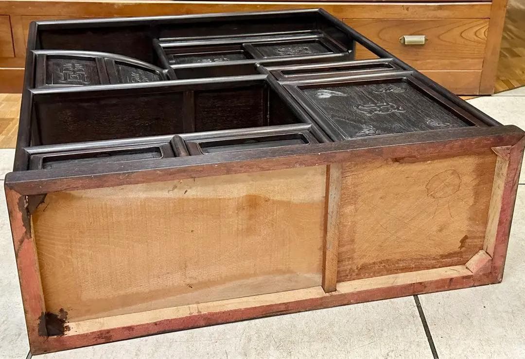 唐木 時代 飾り棚 骨董 アンティーク 紫檀 中国 飾棚 違い棚 茶棚 茶箪笥