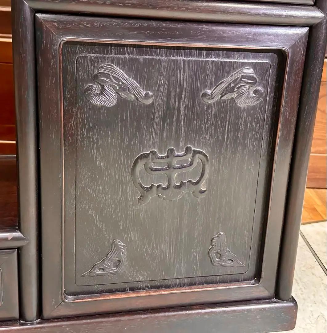 唐木 時代 飾り棚 骨董 アンティーク 紫檀 中国 飾棚 違い棚 茶棚 茶箪笥