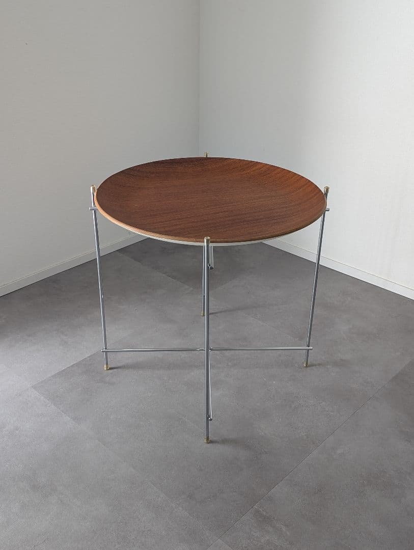 USED/北欧 モダン ウッドトレイ フォールディング　サイドテーブル