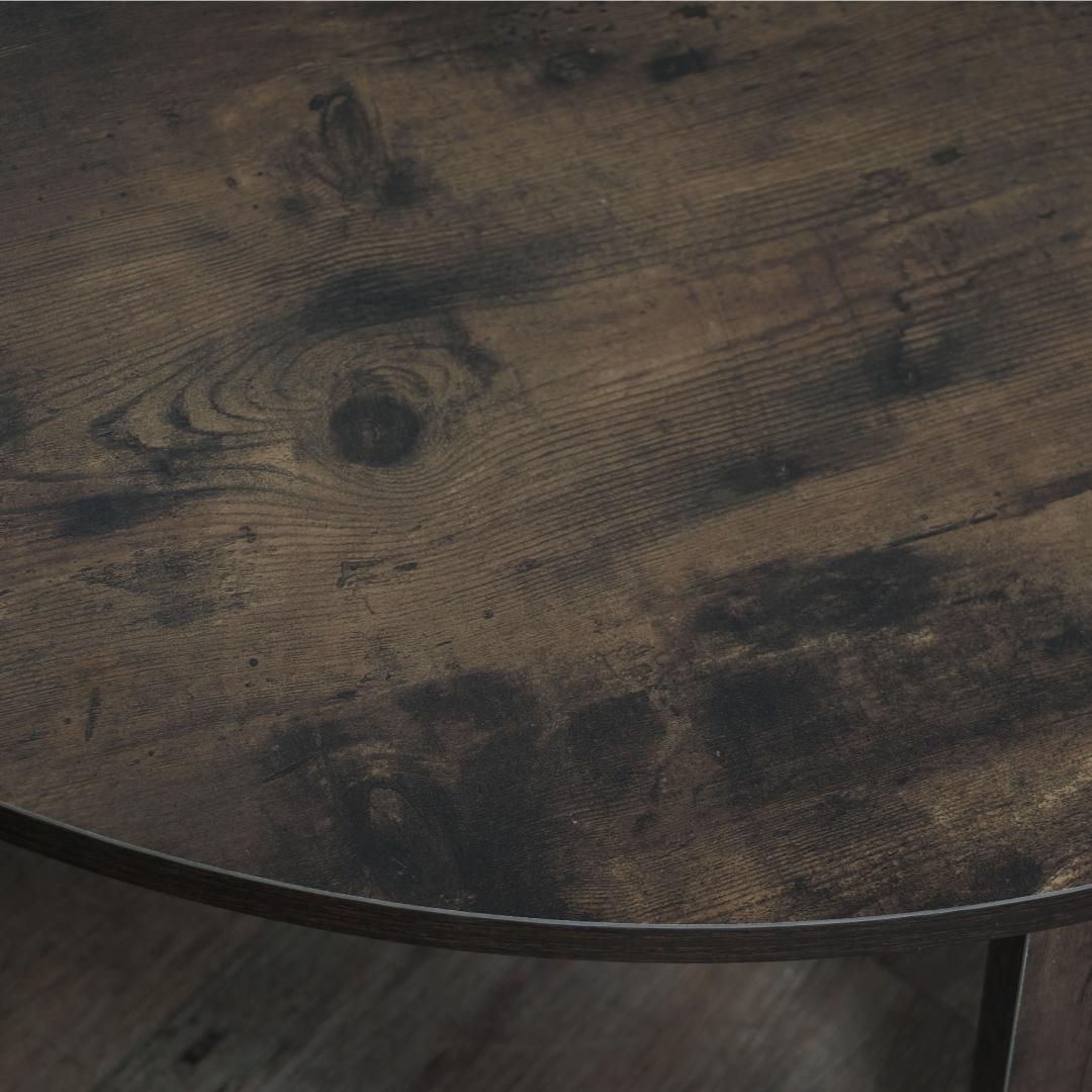 【新品】ヴィンテージ調　折れ脚テーブル　古木調　円形　アウトレット