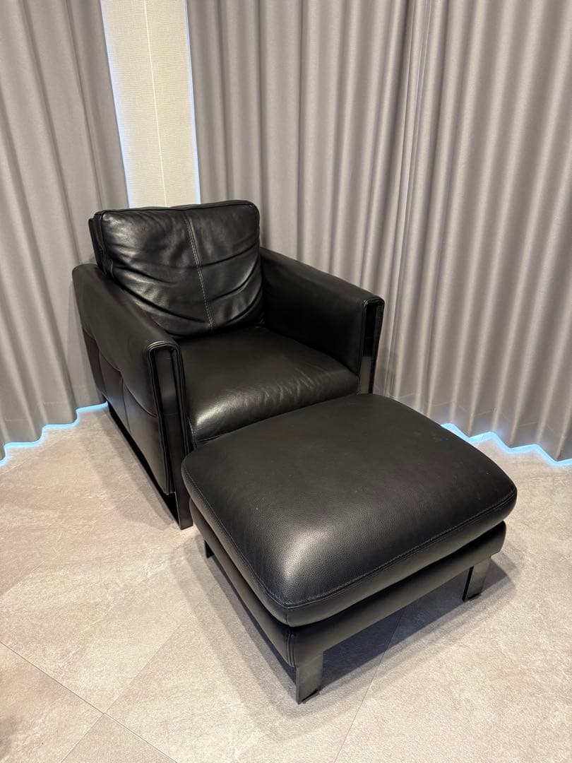 アームチェア L/S 58N（エルエス58） 本革 #J-023C ブラック色