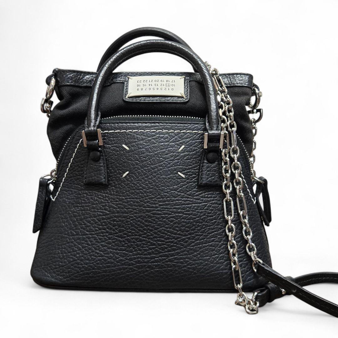 メゾンマルジェラ 5AC マイクロ チェーン ショルダーバッグ ブラック