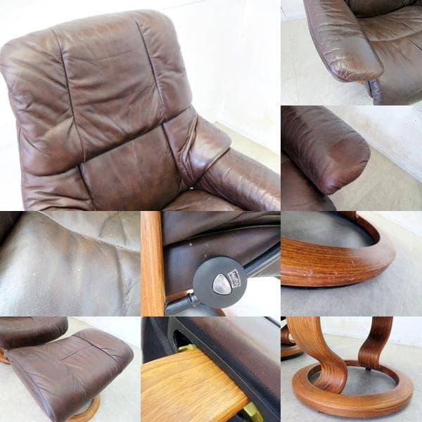美品■ノルウェー■総革■エコーネス■ストレスレスチェア■レノ・Mサイズ■