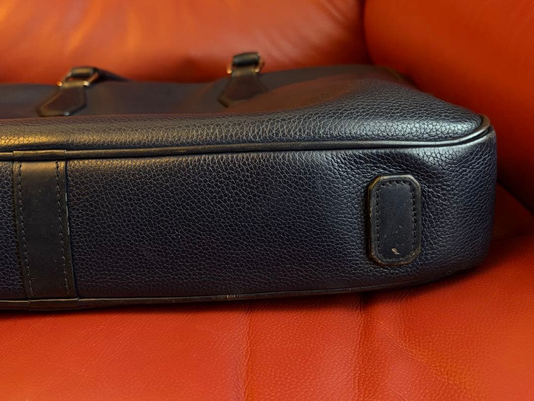 ダンヒル　レザー　ビジネスバッグ　ブリーフケース ネイビー Bostonシリーズ