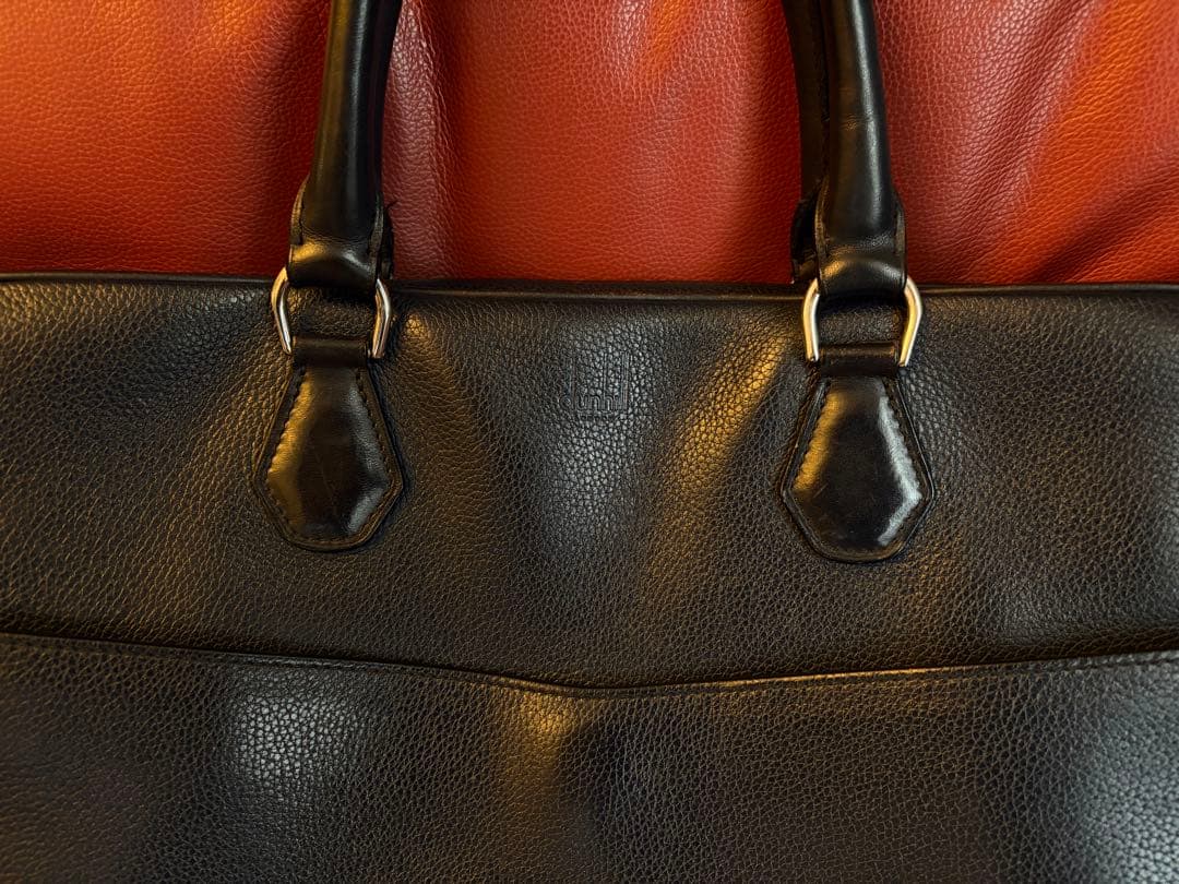 ダンヒル　レザー　ビジネスバッグ　ブリーフケース ネイビー Bostonシリーズ