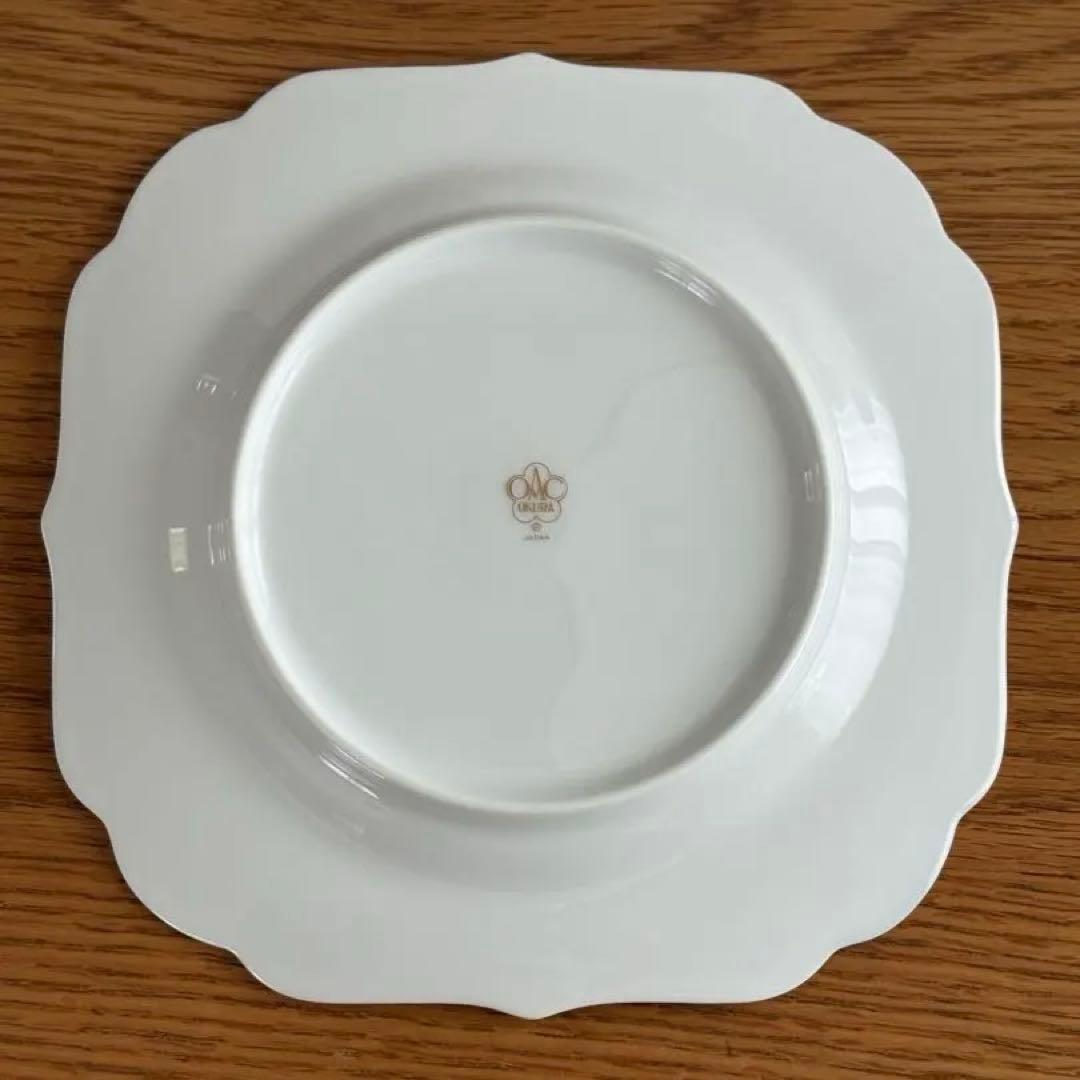 大倉陶園 【手描き】 ブルーローズ 17cmケーキ皿