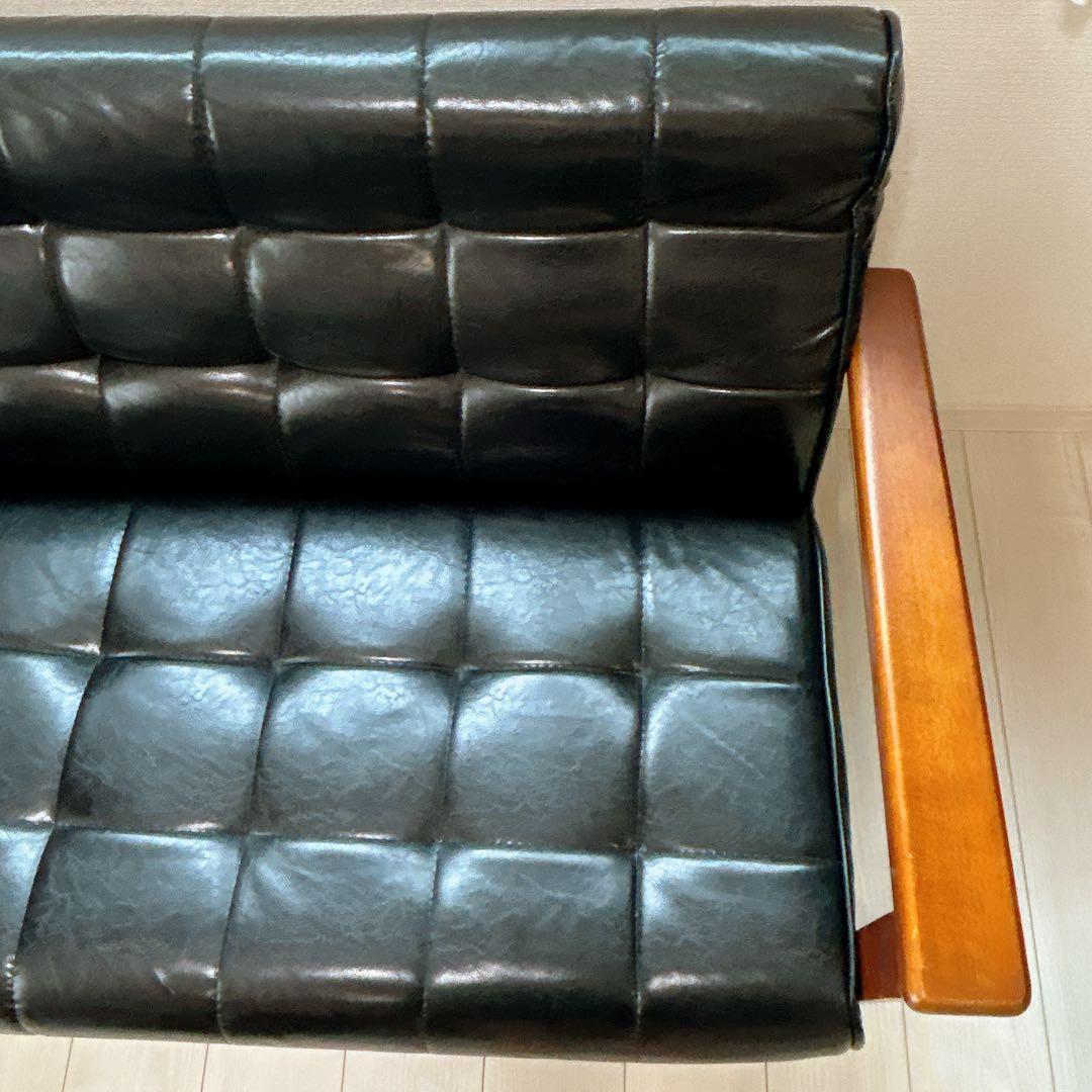 ヴィンテージ 2人掛けソファ レザー調 高級ソファ 肘掛け アンティーク チェア