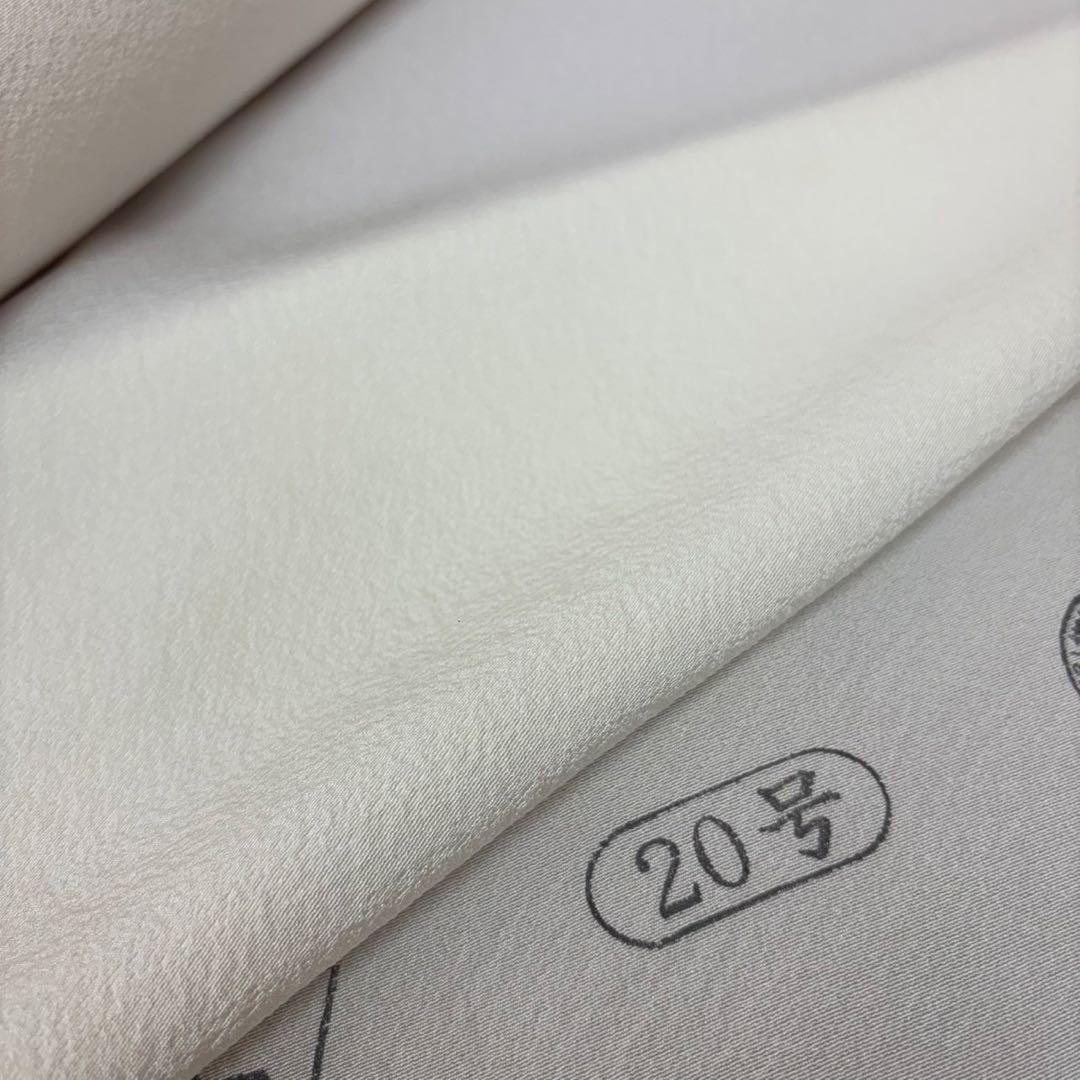 松寿縮緬　浜ちりめん織　12m 白地反物　未使用極美品