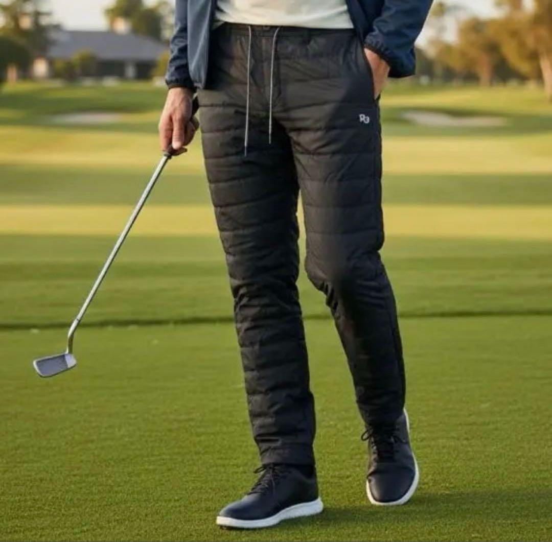 中綿　パーリーゲイツ　ダウン　パンツ　黒　ブラック　防寒　秋冬　暖パン　4