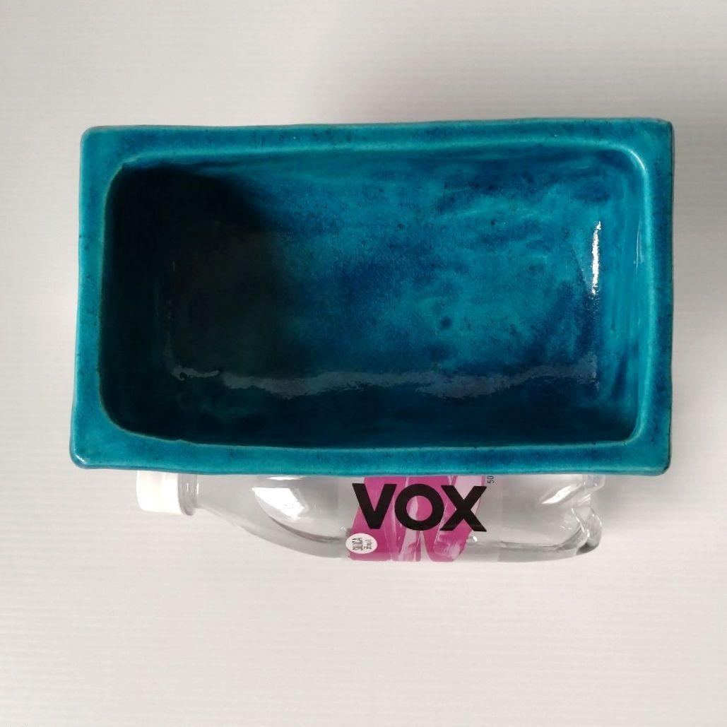 京焼 清水焼 花堂 大津寄花堂 高台 高足 花器 水盤 コンポート 草月 ブルー