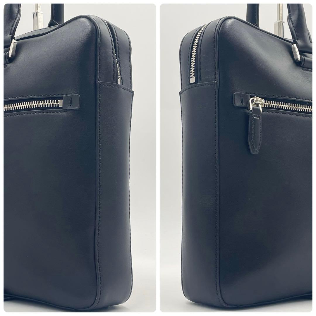 【極美品】FERRAGAMO オールレザー ブリーフケース トート 肩掛け 黒