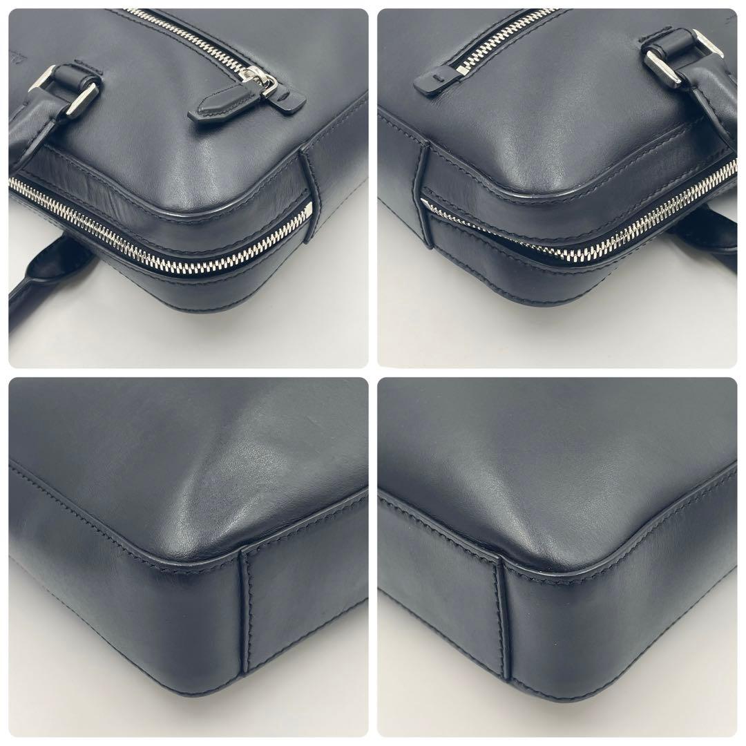 【極美品】FERRAGAMO オールレザー ブリーフケース トート 肩掛け 黒