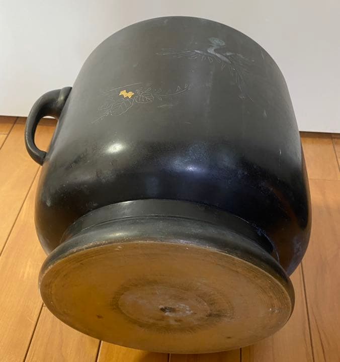 金属製 火鉢 植木鉢 金魚鉢 金物 骨董品 直径25cm×高さ24cm