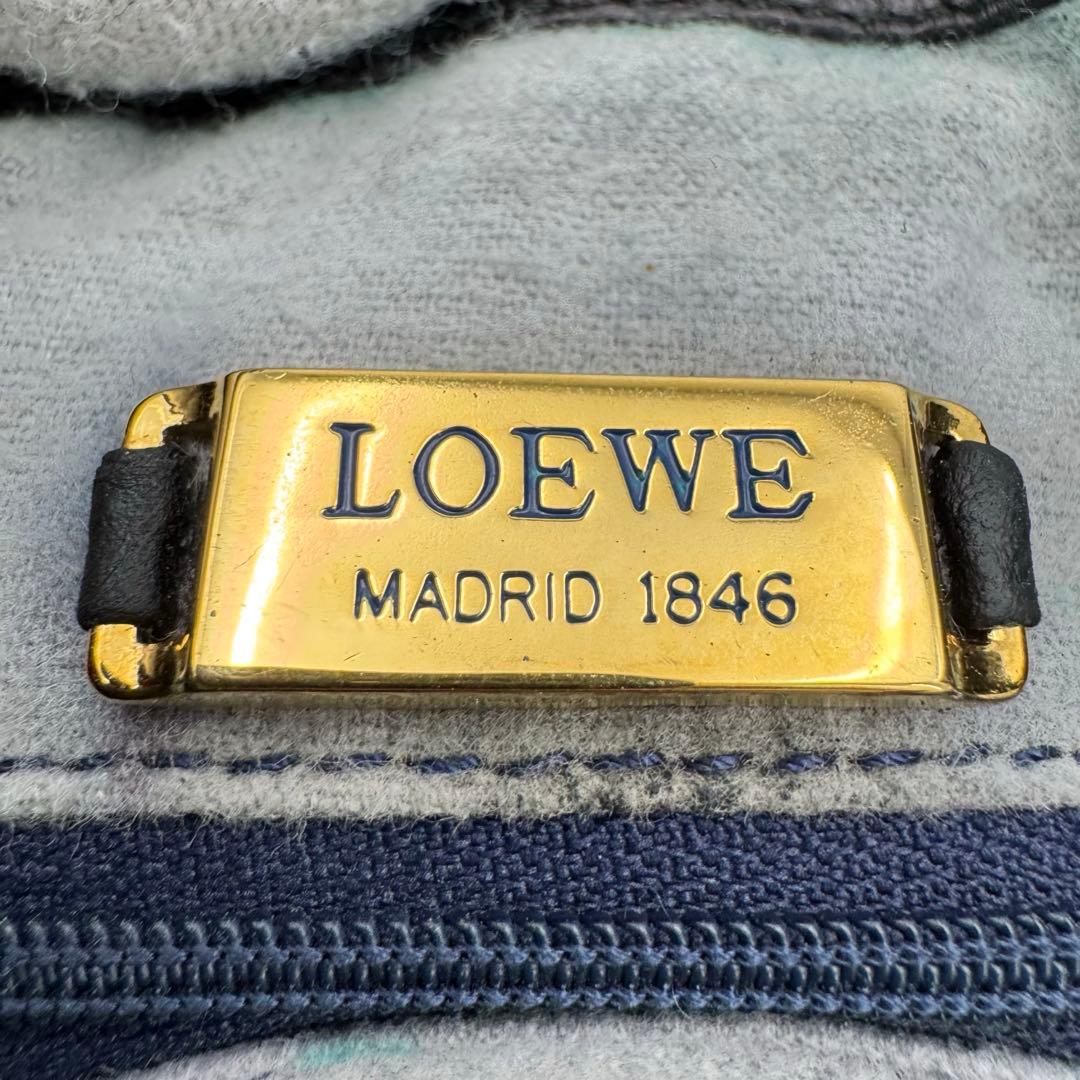 ロエベ アナグラム ナッパレザー 巾着型ショルダーバッグ 斜めがけ ブラック