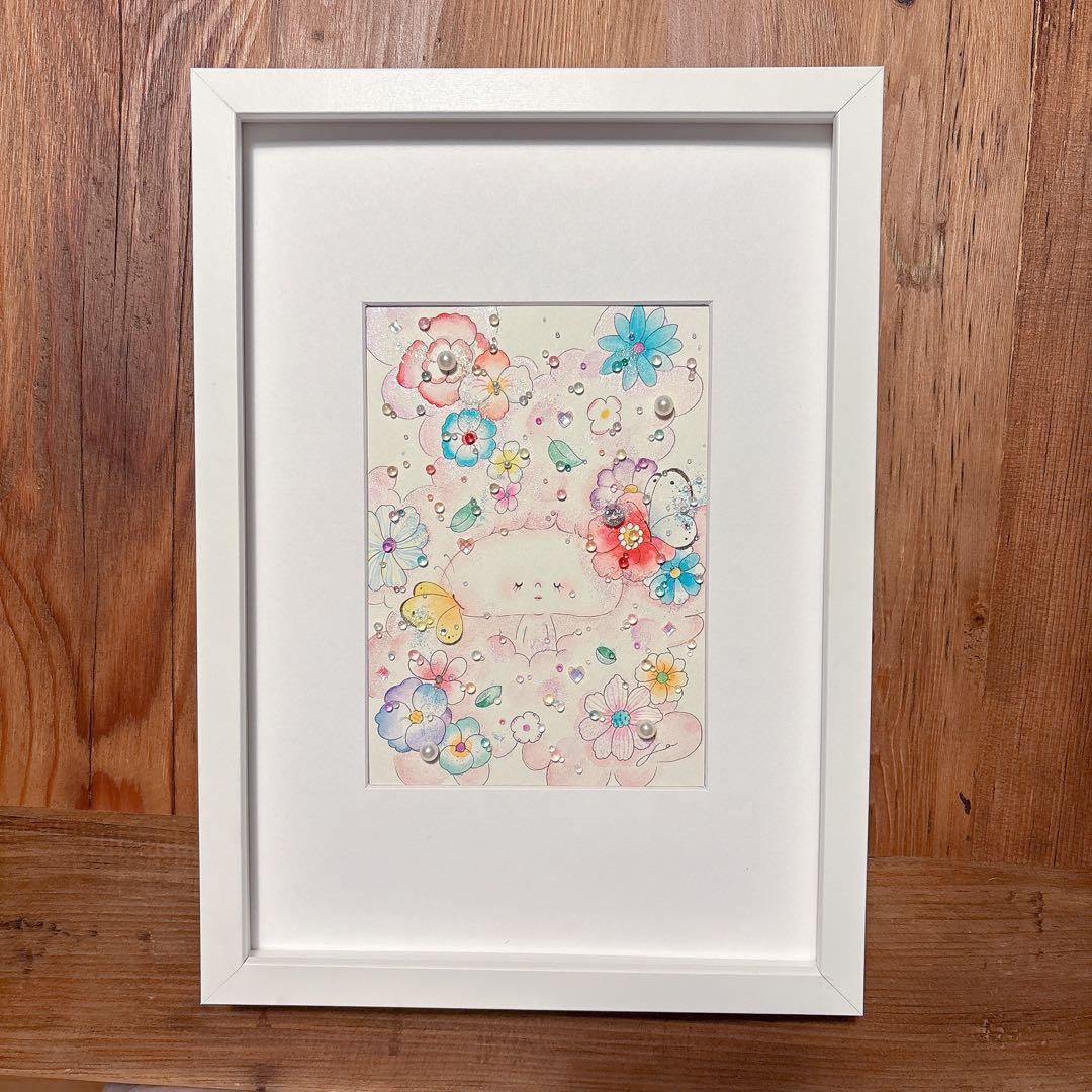 イラスト　グラスアート　水彩画　原画