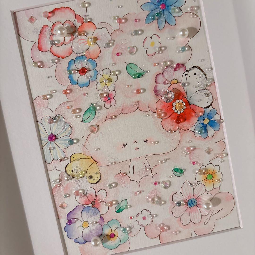 イラスト　グラスアート　水彩画　原画