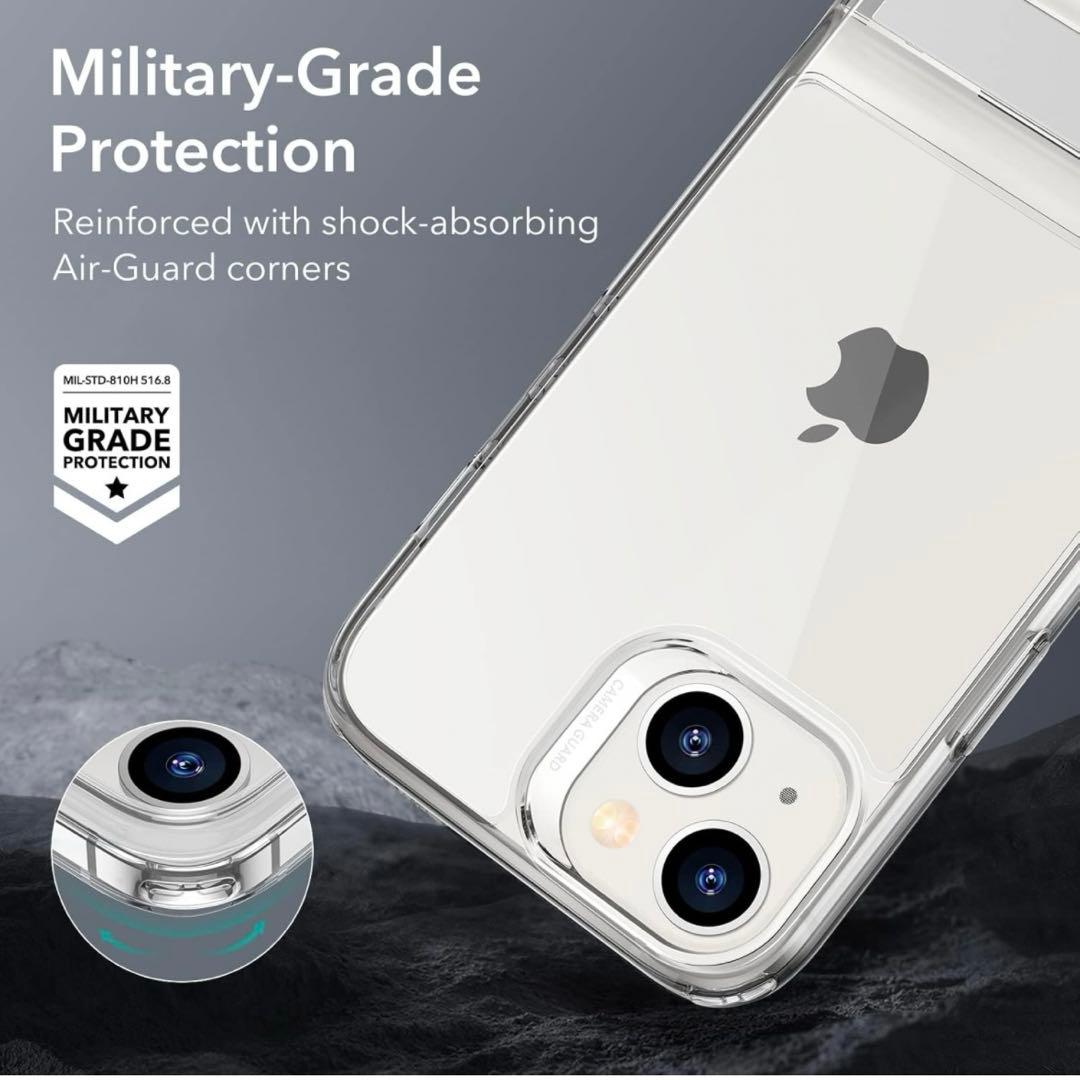 ESR iPhone 14 Plus ケース メタルキックスタン クリア