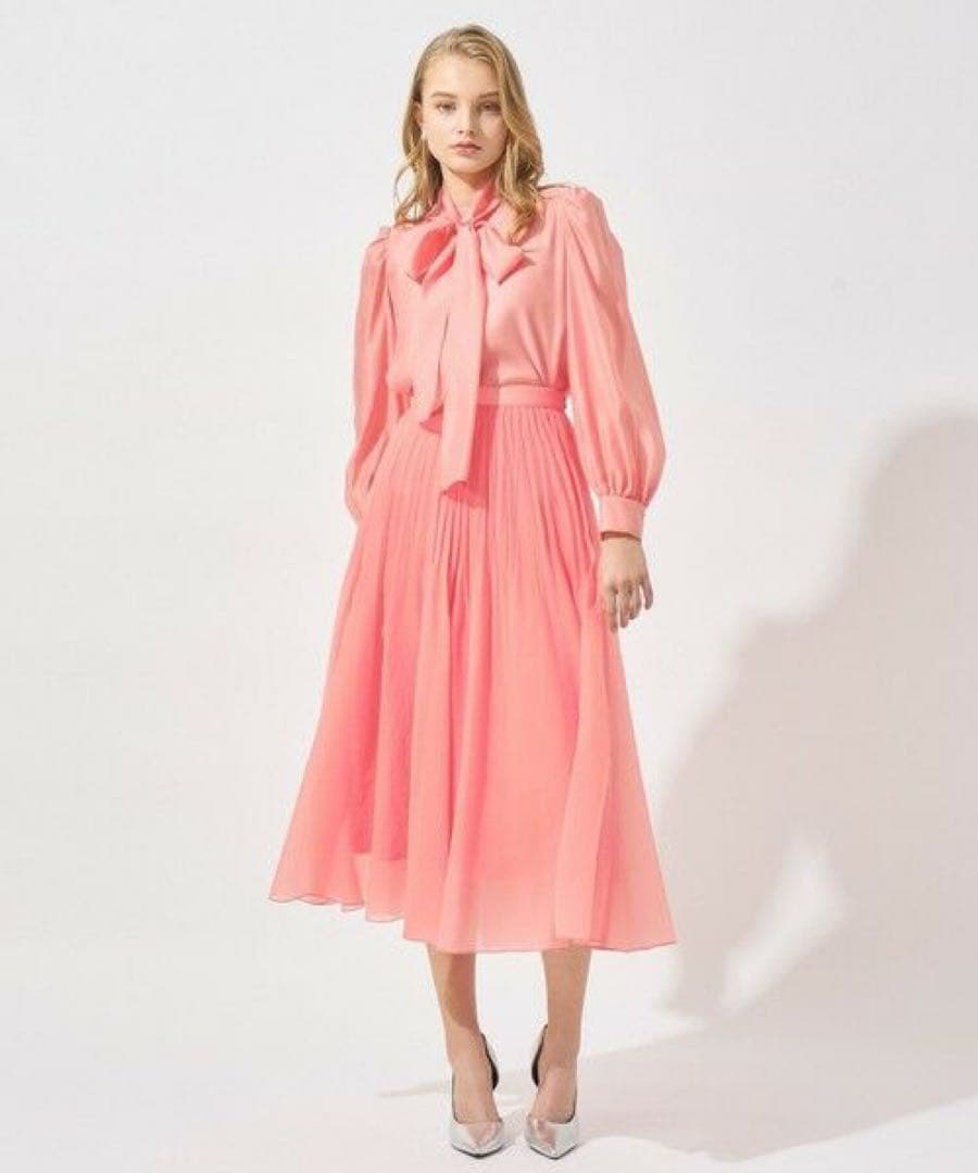 【美品】ANAYI シアーオーガンジーボウタイ ブラウス 38