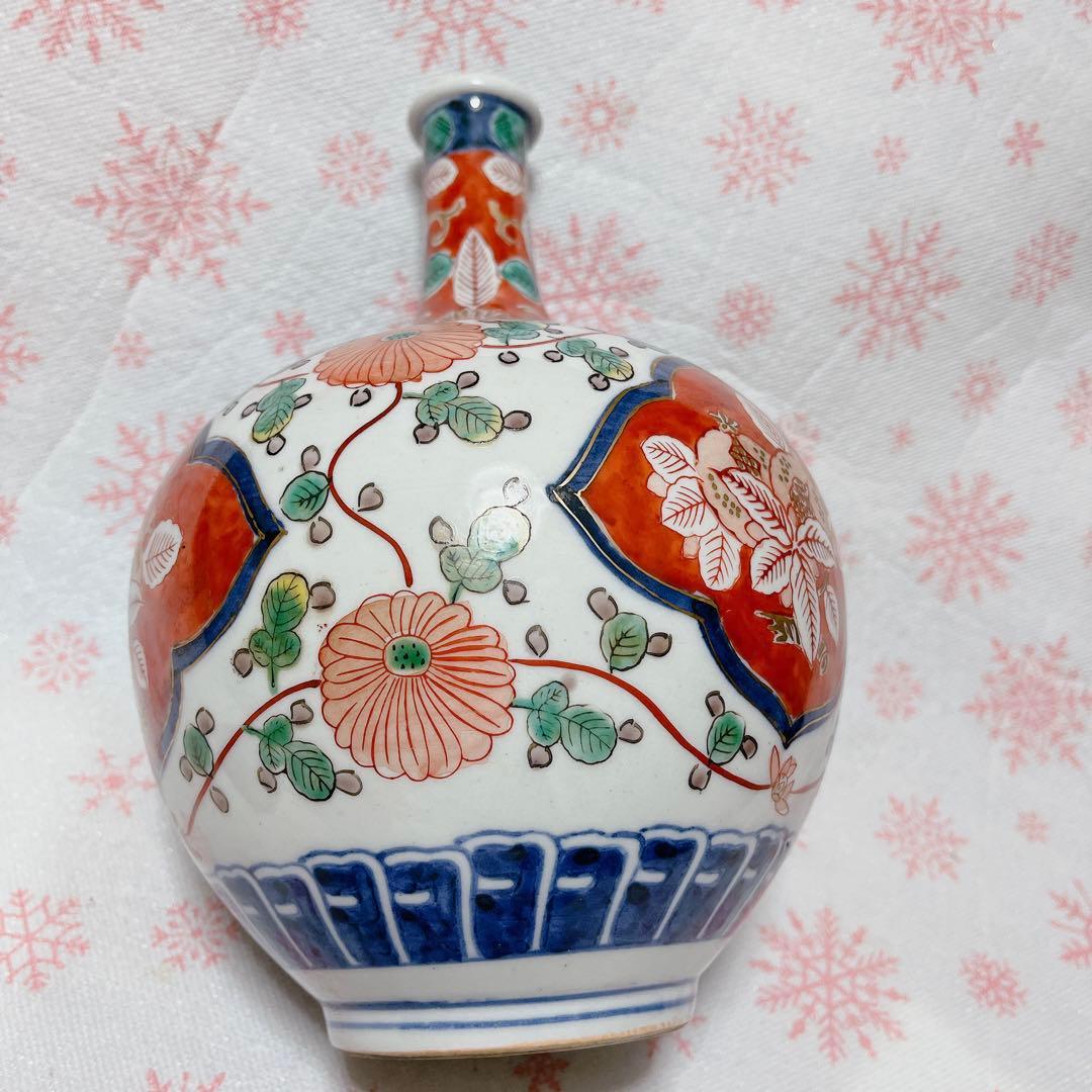 大明成化年製　九谷烧　有田烧　花瓶　中国花瓶　壷 赤絵　金彩　手描き　伊万里
