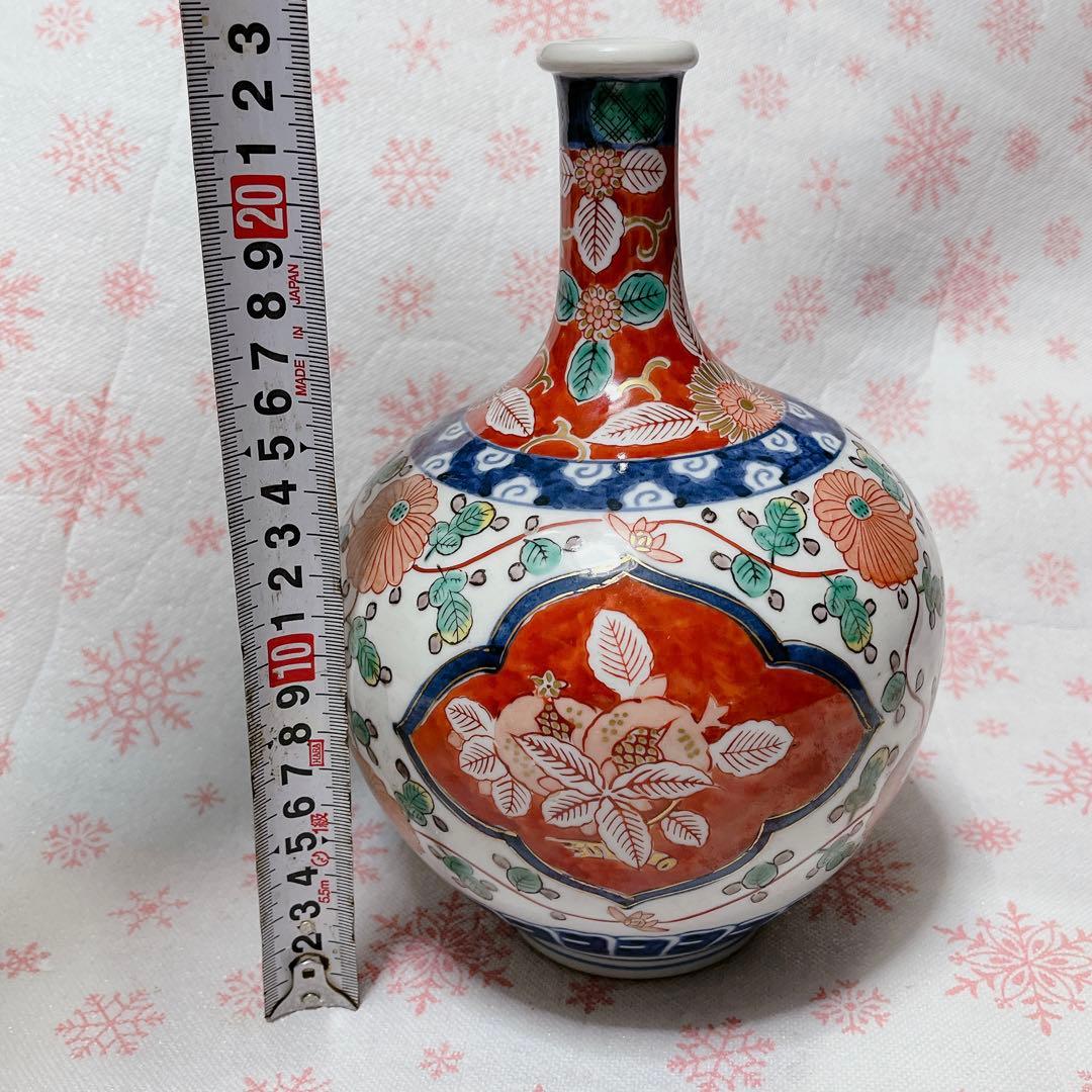 大明成化年製　九谷烧　有田烧　花瓶　中国花瓶　壷 赤絵　金彩　手描き　伊万里