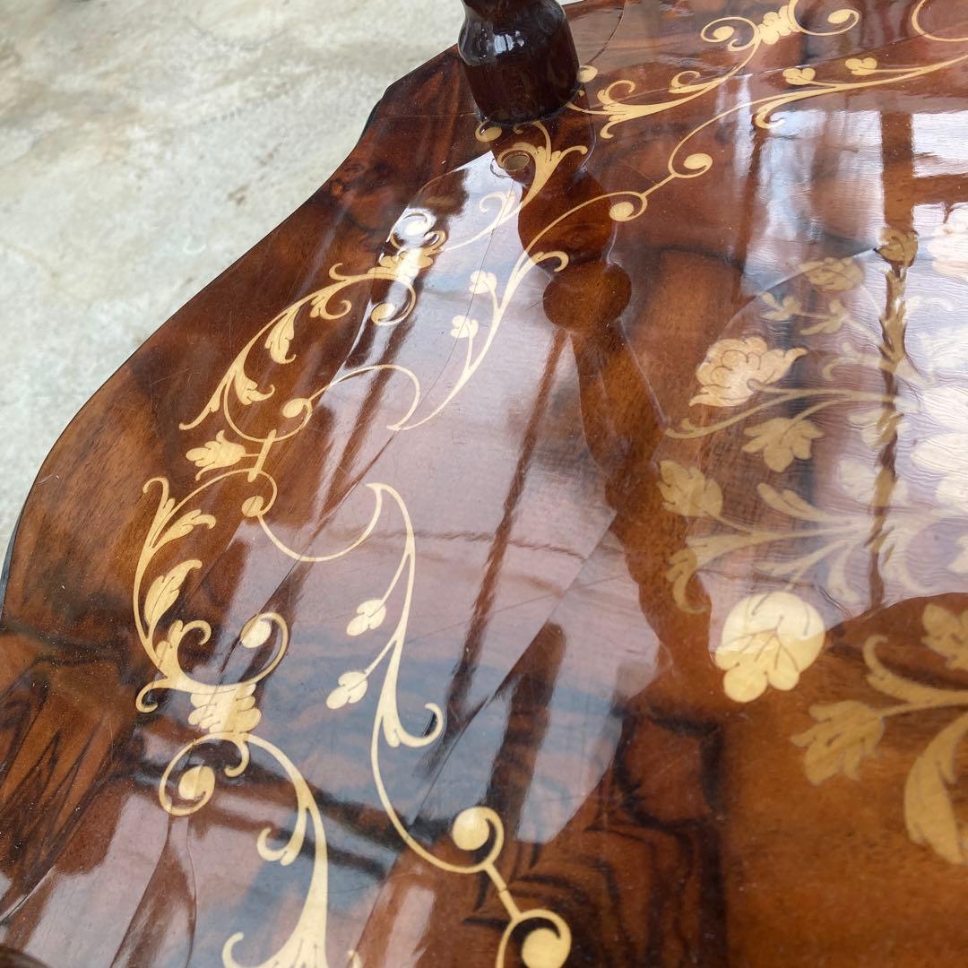 ニ*ん様 イタリア製 象嵌 ティーワゴン 2段 西洋 アンティーク