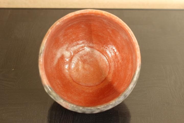 茶道具　楽吉左衛門　十三代目　惺入　赤茶碗／楽　覚入　極め　共箱・仕覆付き