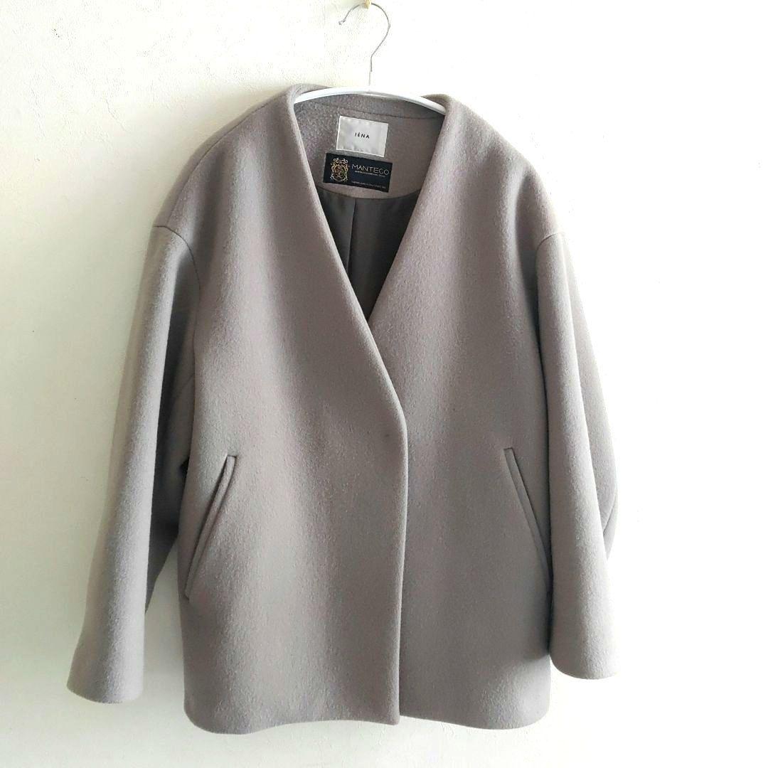 イエナ／MANTECOショートコート グレージュ