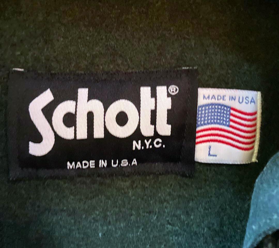 RARE Schott ショット ダッフルコート ウール L M ダークグリーン
