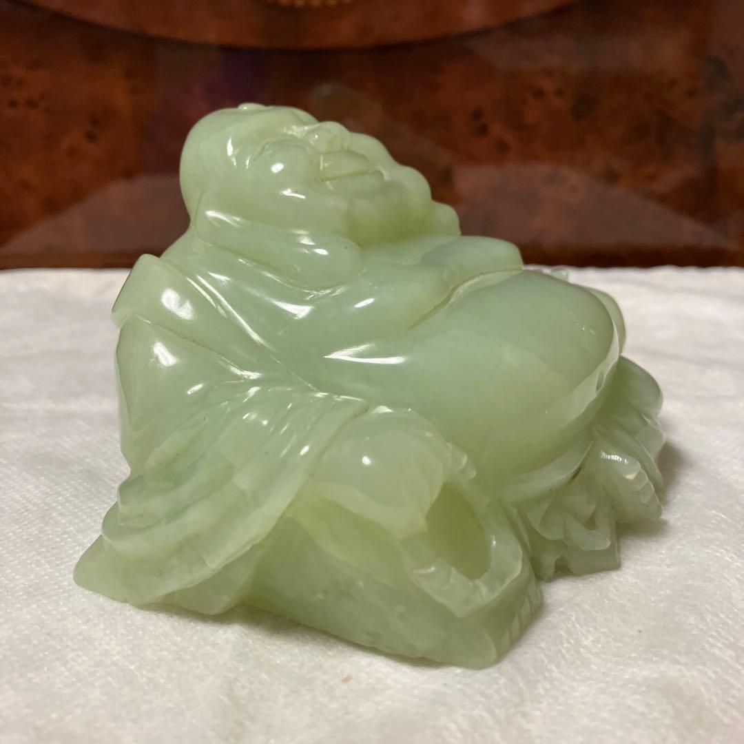 福を呼ぶ縁起物❗️翡翠の布袋像・中国翡翠工芸専門店での購入品