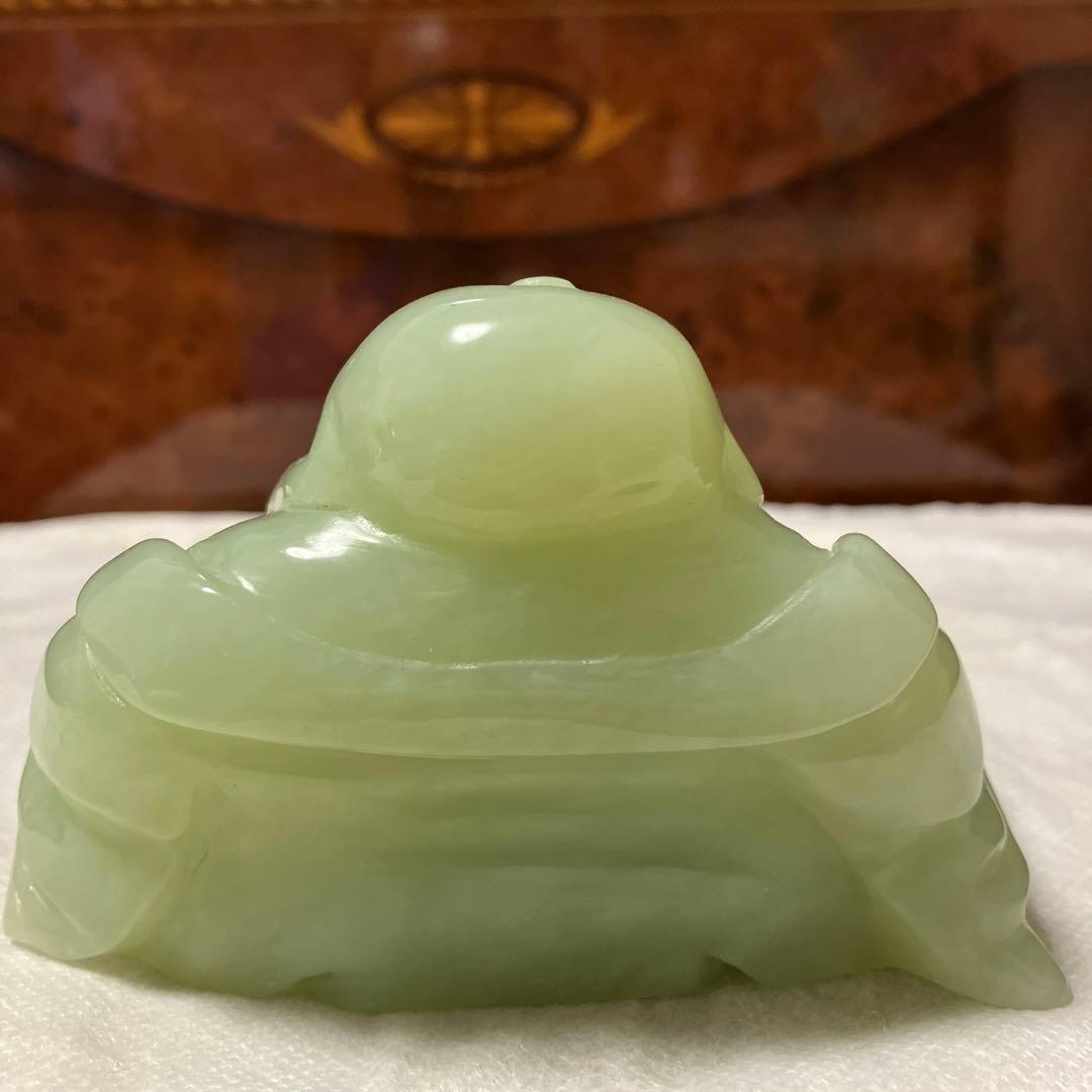 福を呼ぶ縁起物❗️翡翠の布袋像・中国翡翠工芸専門店での購入品